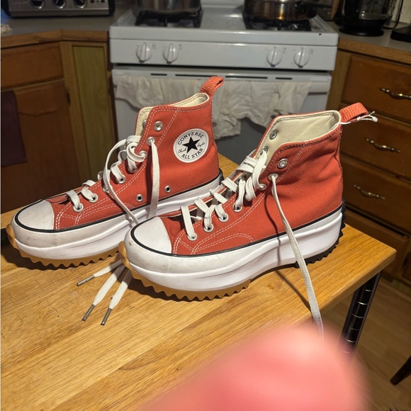 Converse Shoes - Converse run star platform  Chuck Taylor Red Canvas hi top Sneakers